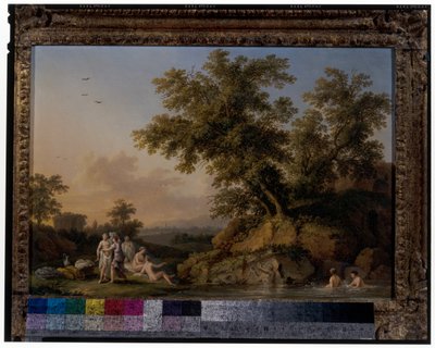 Une paire de paysages avec des nymphes se baignant - Jacob Philippe Hackert
