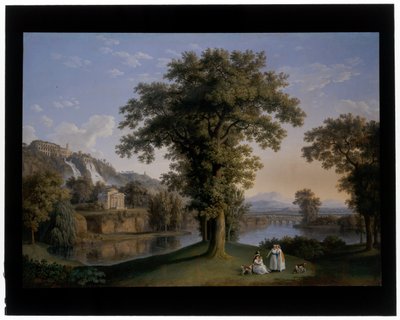 Paysage idéal avec les petites cascades et la villa de Mécène à Tivoli - Jacob Philippe Hackert