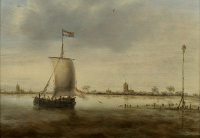 Un navire à voile le long de la côte d