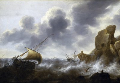 Un bateau de pêche pris dans une tempête près d