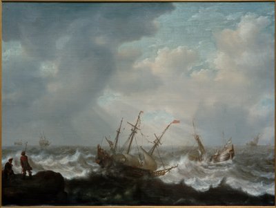 Trois-mâts et autres navires en mer agitée - Jacob Adriaensz Bellevois