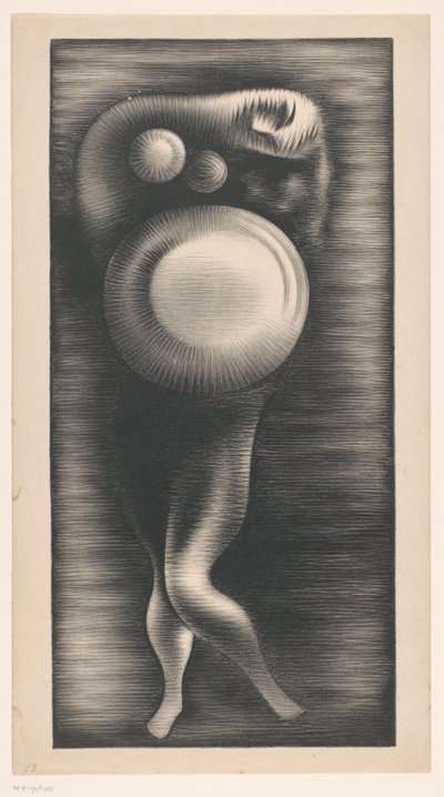 Corps de femme déformé avec trois cercles - Jacob Bendien