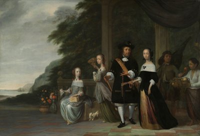 Pieter Cnoll, Cornelia van Nijenrode, leurs filles et deux serviteurs esclaves - Jacob Coeman