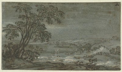 Paysage vallonné avec méandre de rivière - Jacob Colijn