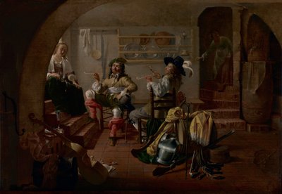 Intérieur avec soldats et femmes - Jacob Duck