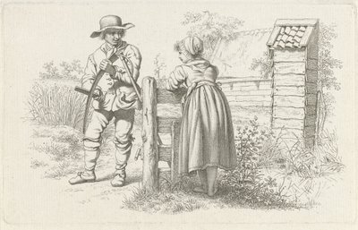 Faucheur parlant à une fille - Jacob Ernst Marcus