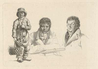 Portraits de J.P. Visser Bender et P.Pz. Barbiers avec un garçon - Jacob Ernst Marcus