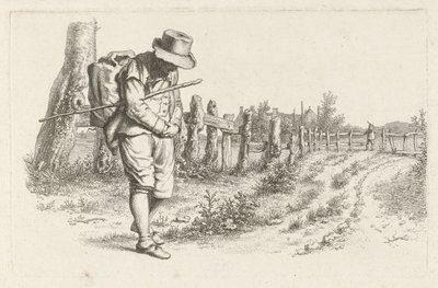 Voyageur sur un chemin de campagne - Jacob Ernst Marcus