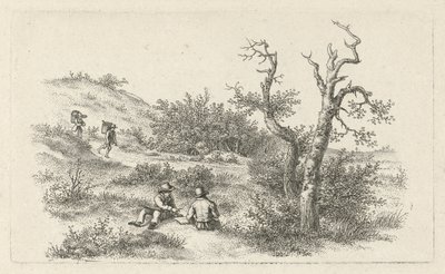 Dessinateurs dans un paysage de dunes - Jacob Ernst Marcus