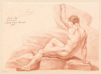 Homme nu assis, vu de côté (1er prix 1798) - Jacob Ernst Marcus