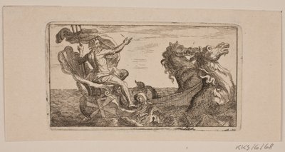 Neptun. Illustration de Jacob Fosie, "Lærek-Lude [...] ou Essais sur le cuivre, polissage, fondation, aiguilles, eau-forte, encre, effacement, chargement et impression de 1741 à 1743" - Jacob Fosie