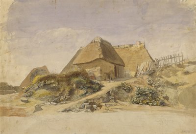 Cabines de pêcheurs à la plage de Hopesberg, 1834 - Jacob Gensler