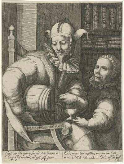 Bouffon avec tonneau de vin - Jacob Goltzius (II)