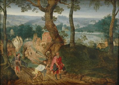 Paysage avec Abraham et Isaac - Jacob Grimmer