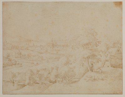 Paysage avec une ville, XVIe siècle - Jacob I Savery