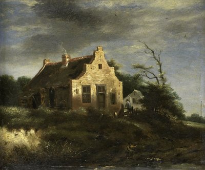Ferme dans un paysage de dunes boisées - Jacob Isaacksz van Ruisdael (school of)