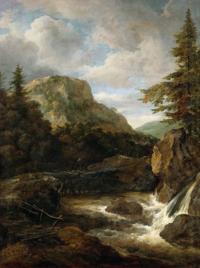 Paysage de montagne avec cascade - Jacob van Ruisdael