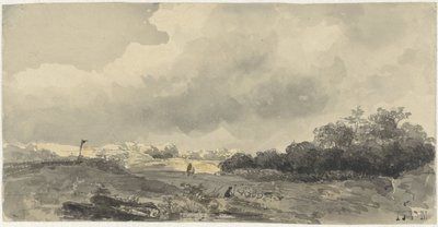 Paysage avec berger sous un ciel nuageux - Jacob Jan van der Maaten
