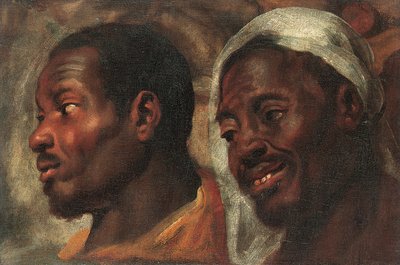 Études de tête de deux hommes africains - Jacob Jordaens