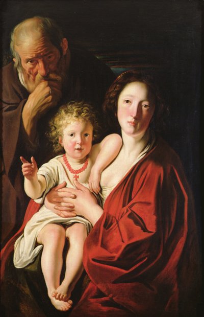 La Sainte Famille (huile sur toile) - Jacob Jordaens
