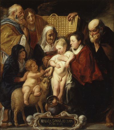 La Sainte Famille avec Sainte Anne et le jeune Baptiste et ses parents, début des années 1620 et 1650 - Jacob Jordaens