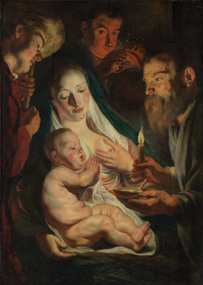 La Sainte Famille avec des bergers - Jacob Jordaens