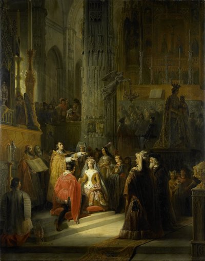 Le mariage de Jacoba de Bavière, comtesse de Hollande, et Jan IV, duc de Brabant, le 10 mars 1418 - Jacob Joseph Eeckhout