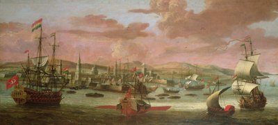 Navires de guerre hollandais et galères turques au large de Constantinople - Jacob Knyff
