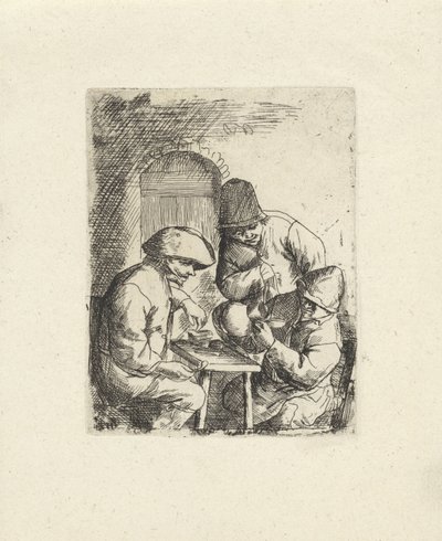 Trois hommes et une cruche vide - Jacob Laurensz. van der Vinne