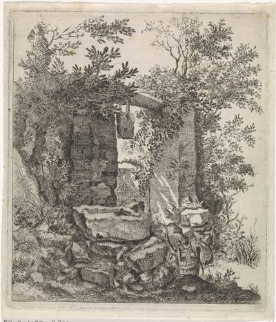 Porte en pierre délabrée dans un paysage - Jacob Lutma