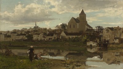 Dutch: Gezicht op Montigny-sur-Loing View of Montigny-sur-Loing - Jacob Maris