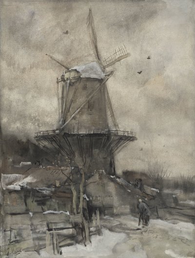 Un moulin en hiver - Jacob Maris