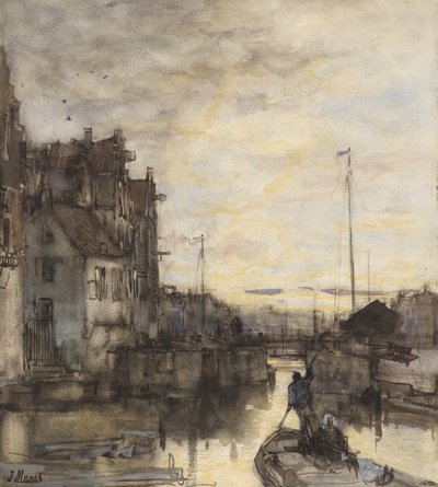 Vue de la ville au crépuscule - Jacob Maris