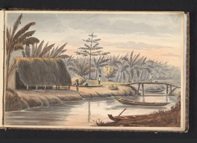 Plantage Visserszorg avec champ de bananes - Jacob Marius Adriaan Martini van Geffen