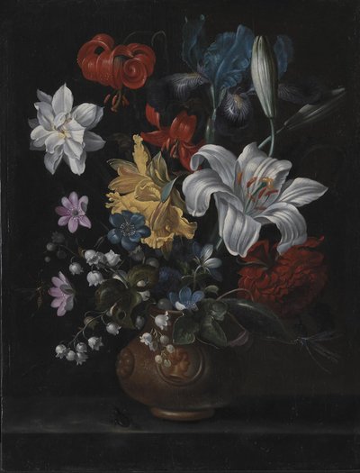 Pot en grès avec des fleurs - Jacob Marrel