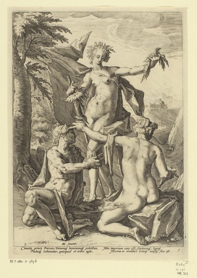 Les trois Parques (Représentations mythologiques et allégoriques) - Jacob Matham (attributed to)