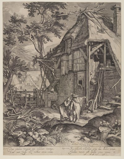 Abraham chasse Agar - Jacob Matham