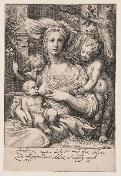 La charité, tirée des Sept vertus - Jacob Matham
