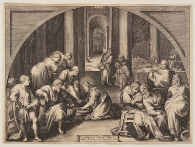 Le Christ lave les pieds des apôtres - Jacob Matham