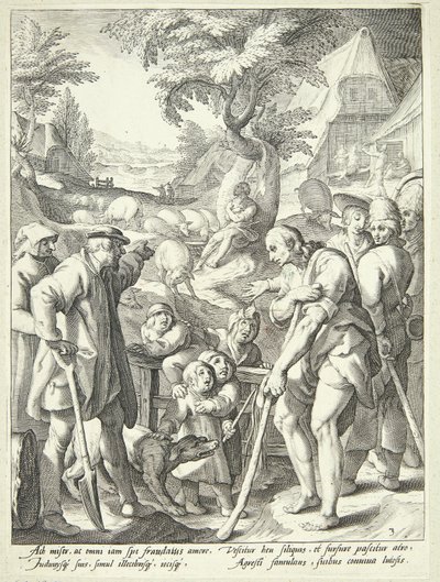 Le fils prodigue devient porcher - Jacob Matham