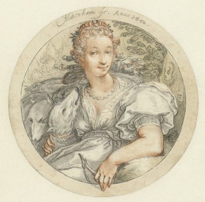 Diane dans un cadre rond - Jacob Matham