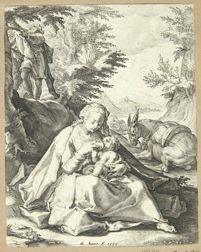Repos pendant la fuite en Égypte - Jacob Matham