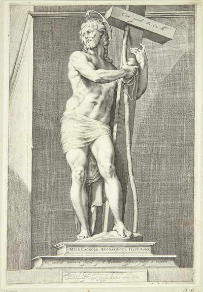 Jésus debout avec la croix - Jacob Matham