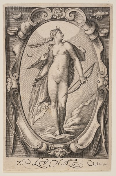 Luna, extrait des Sept Planètes - Jacob Matham