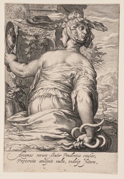 Prudence, extrait des Sept vertus - Jacob Matham