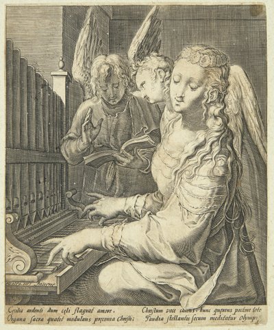 Sainte Cécile jouant de l