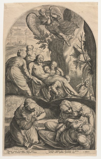 Les disciples du Christ portant son corps au tombeau - Jacob Matham