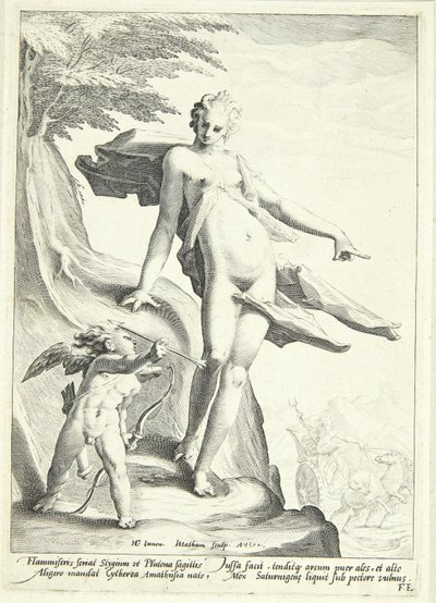 Vénus ordonne à Cupidon de tirer une flèche sur Pluton - Jacob Matham