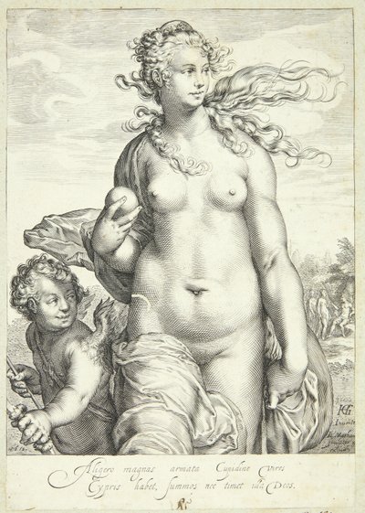 Vénus reçoit le prix de la beauté - Jacob Matham