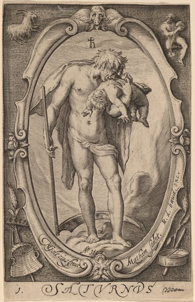 Saturne - Jacob Matham after Hendrik Goltzius